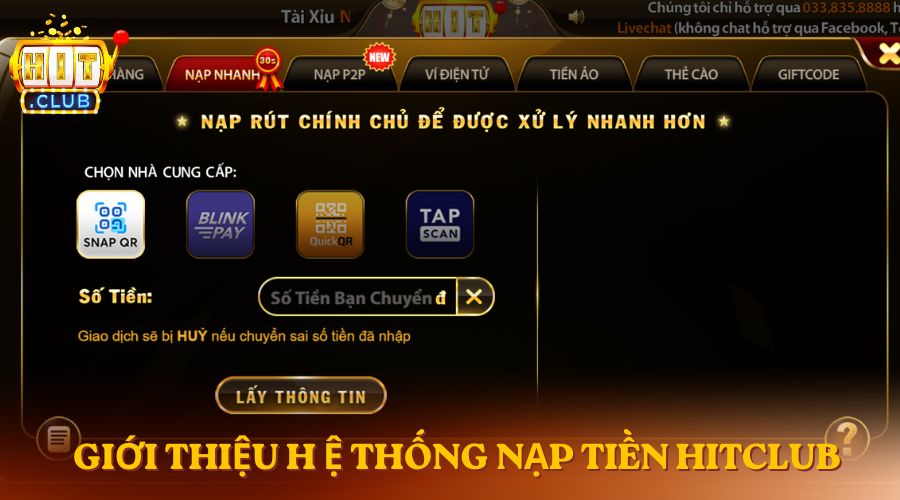 Giới thiệu hệ thống nạp tiền HitClub
